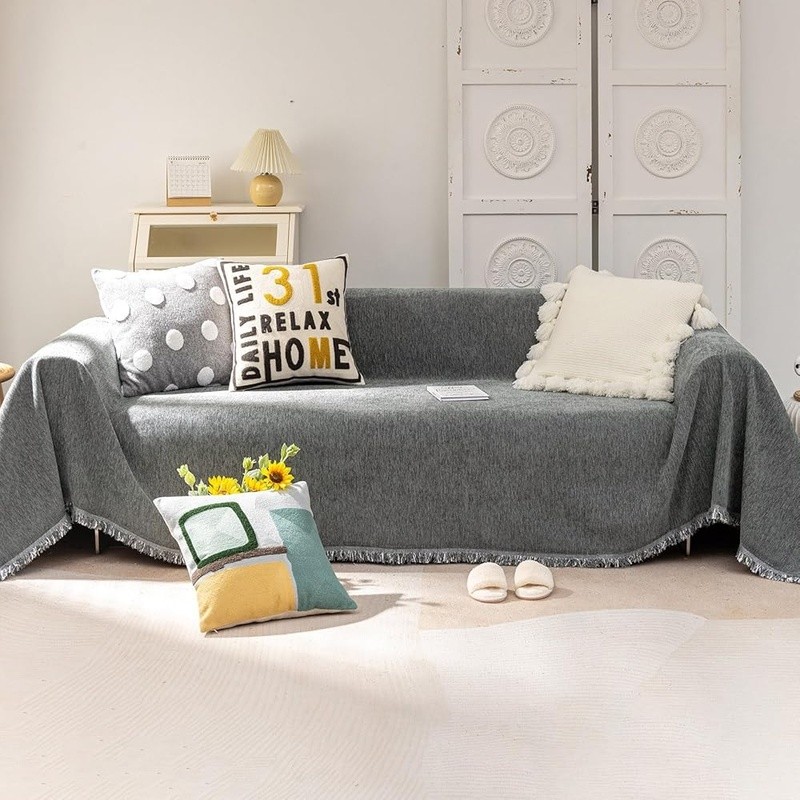 Chenille Sofa Cover Furniture Protector Seater Couch Slipcover Easy Care New