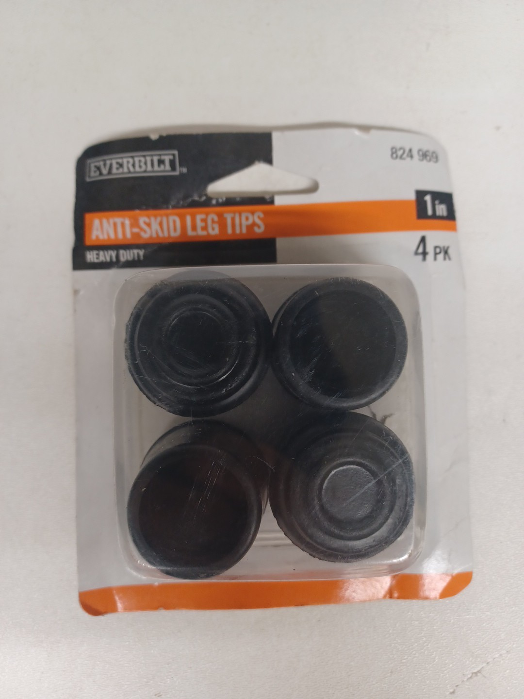 4 Pack EVERBILT Anti-skid 1 in. Rubber Leg Tips Black SKU 824 969