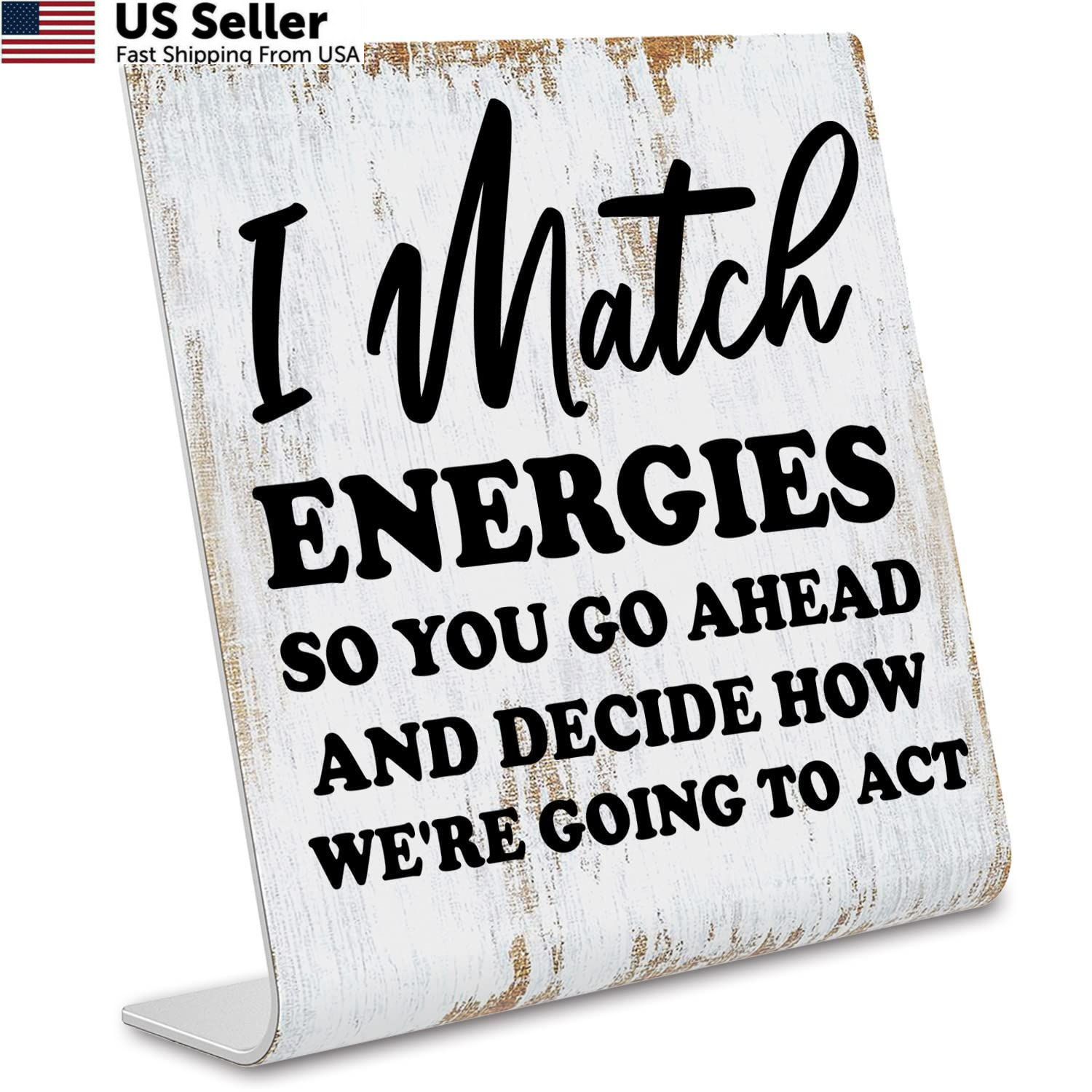 Funny Desk Signs for Women Men Office, 4 inches x 4 inches, stainless steel