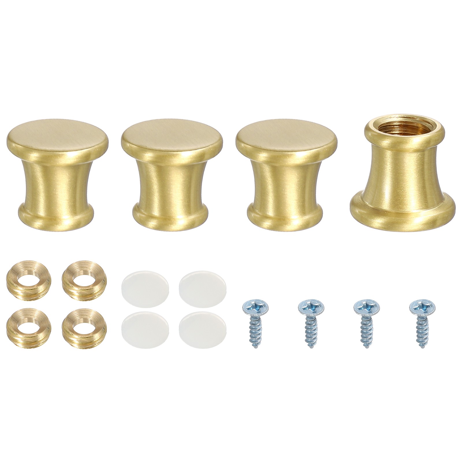 4Pcs Brass Cutting Board Feet, 0.71″x0.63″ Cabinet Leg with Screws and Washers