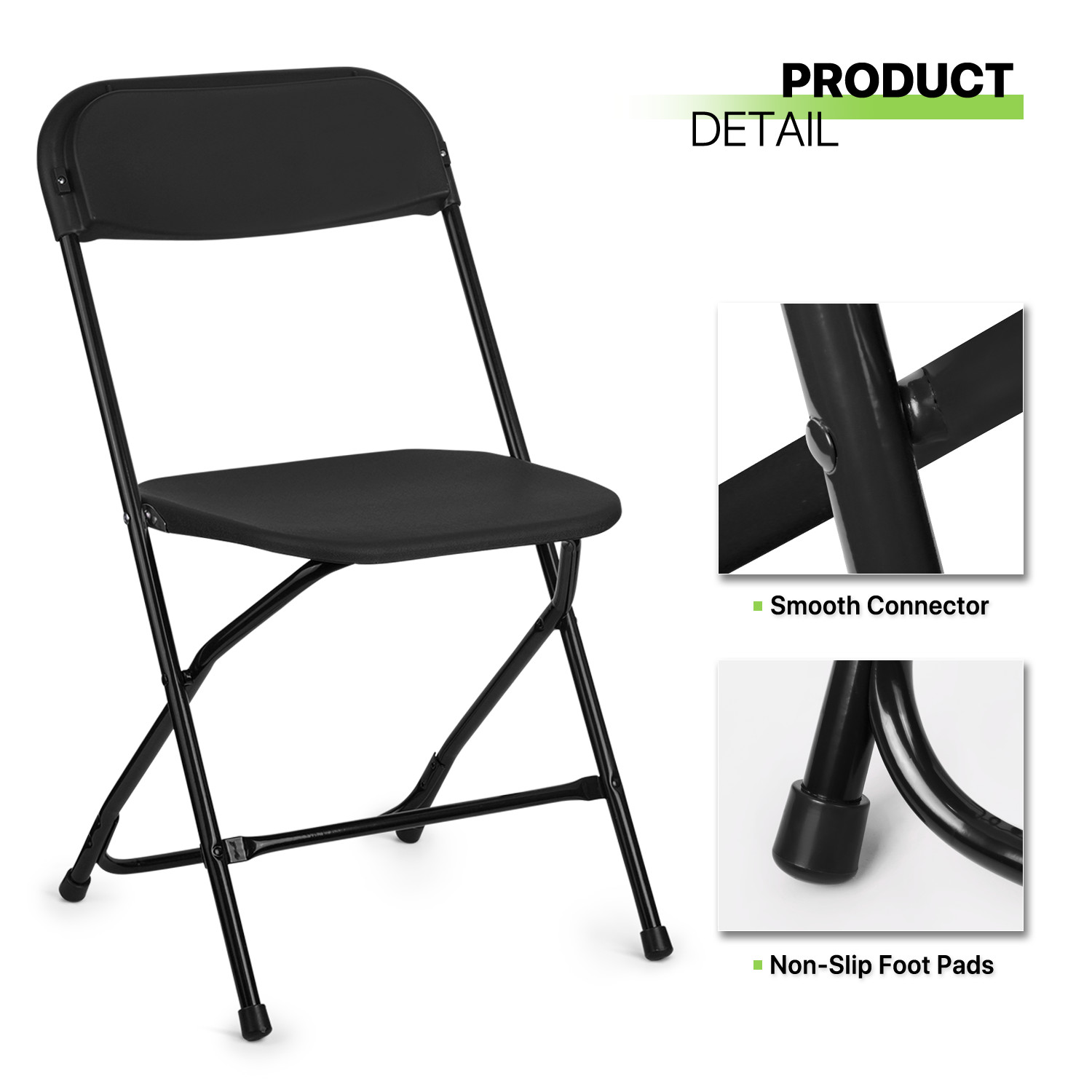 10 Pack Black Foldable Chair Portable Plastic Outdoor Wedding Weatherproof Seat