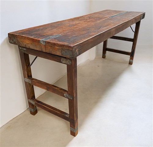 Reclaimed Wood Folding Table (68×21.75) Rustic Wood Dining, Kitchen Island B122