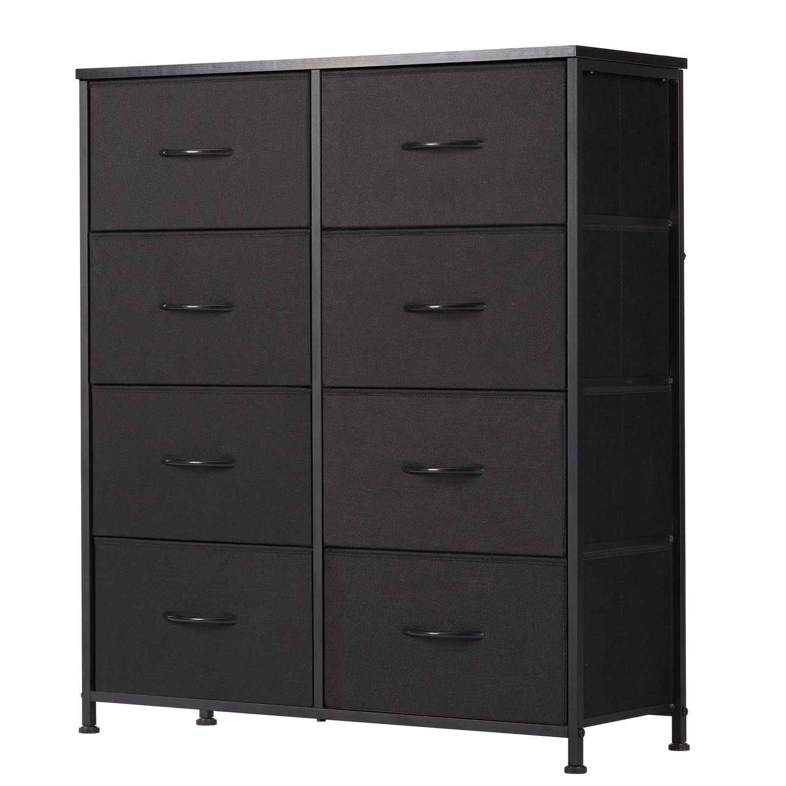 Sweetcrispy 8 Drawer Black Dresser for Bedroom Tall Organizer Storage Fabric