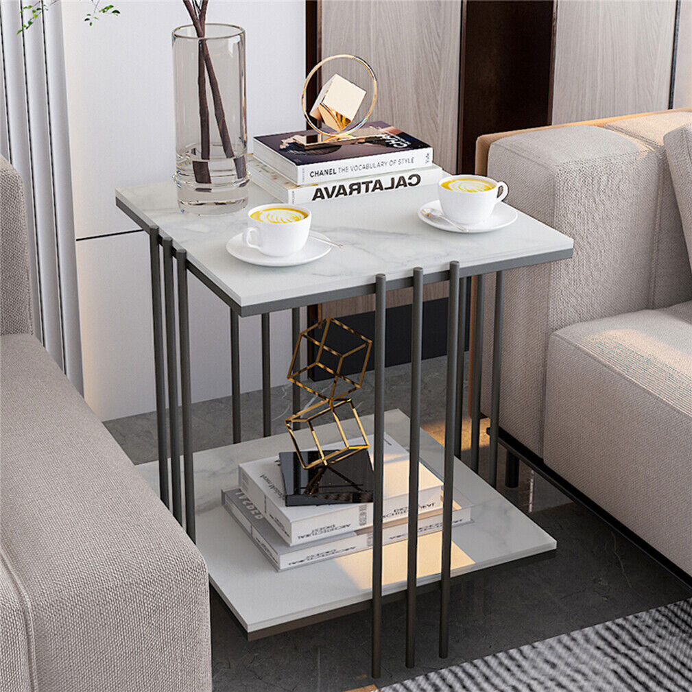 Thicken Sintered Stone End Table Elegant Square Bedside Stand Coffee Table Desk