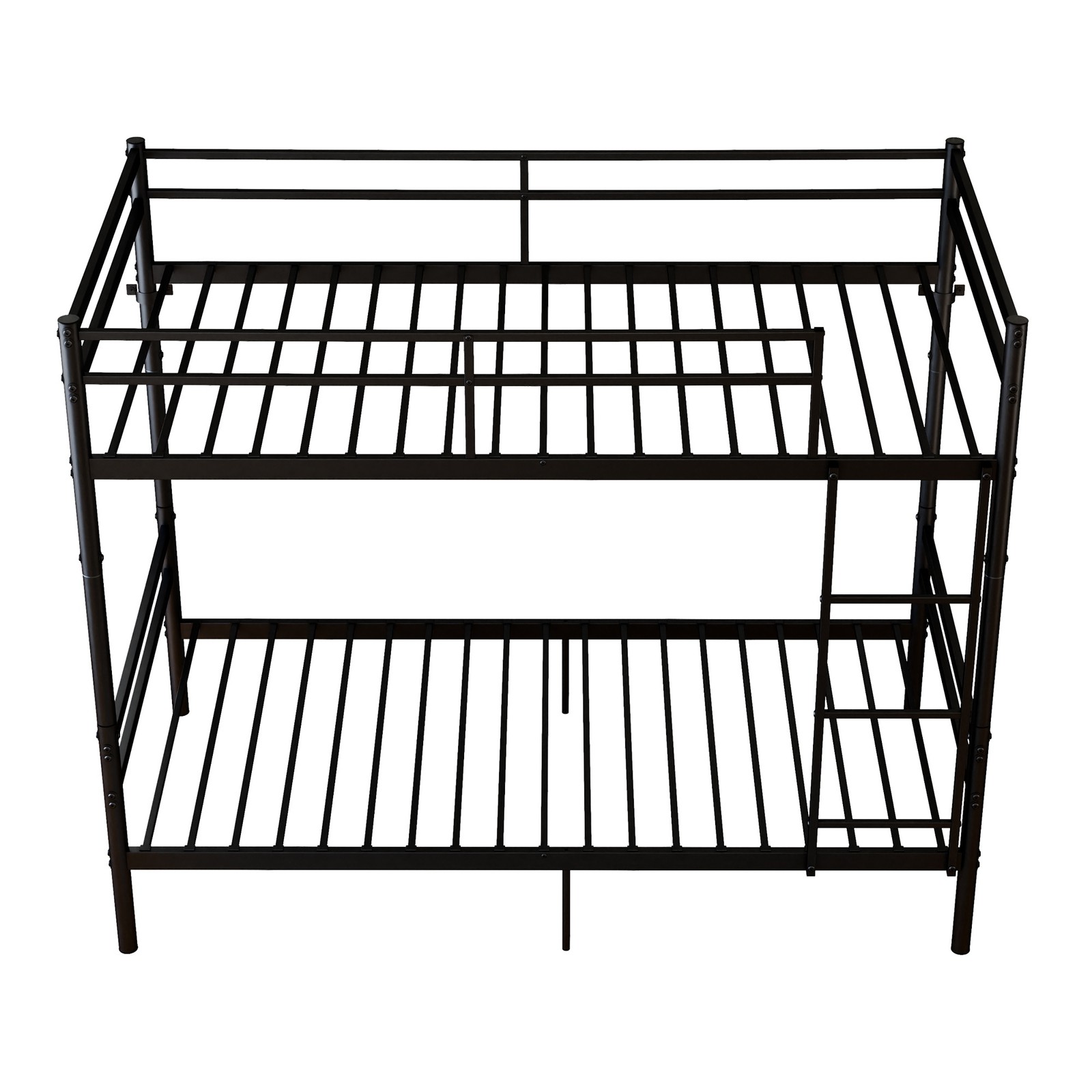 Metal Bunk Bed Twin Over Twin – Heavy Duty Industrial Bed w/ Safety Guard Rails