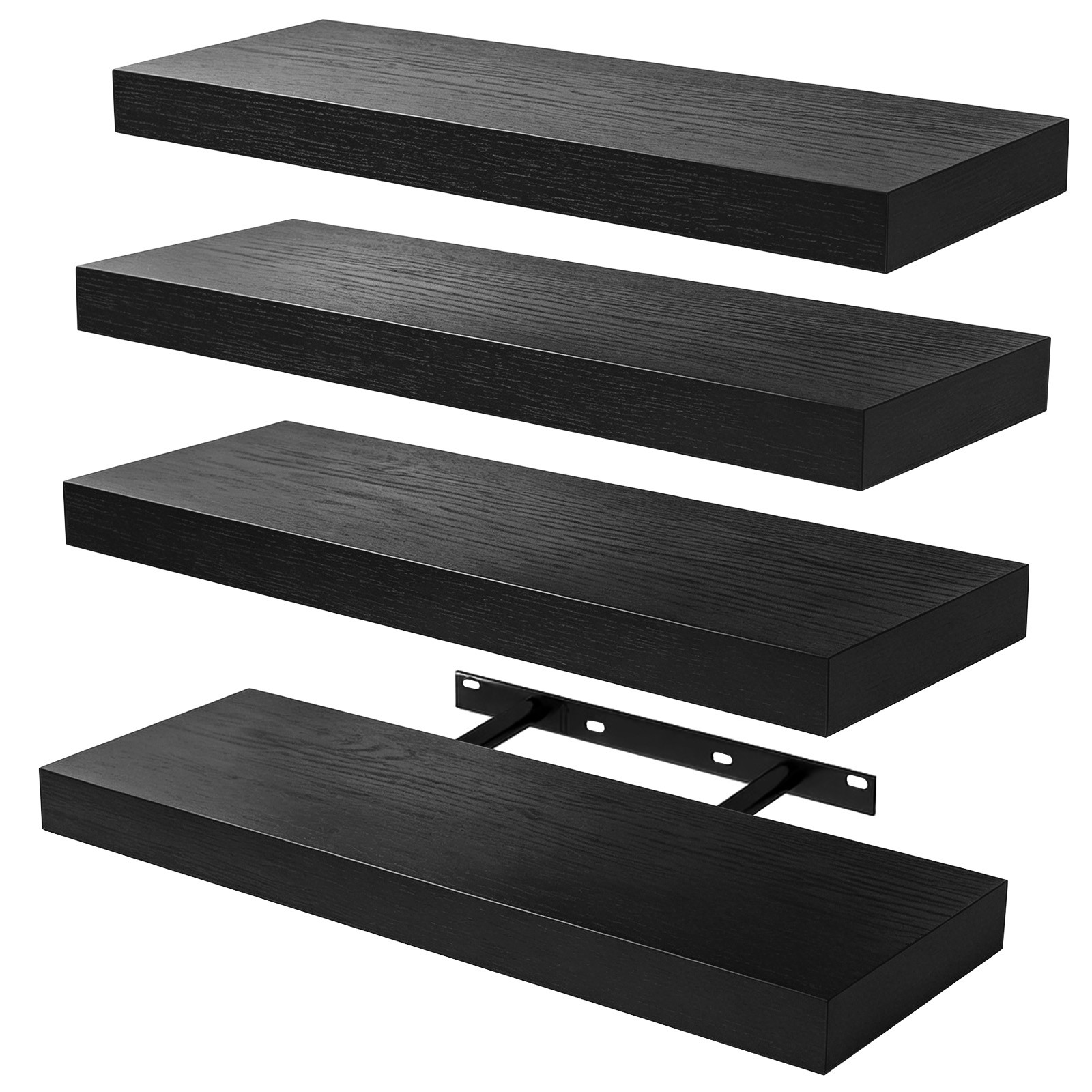 4 Pack Floating Shelves for Wall (15.75Inch) Wall-Mounted Shelves with Brackets