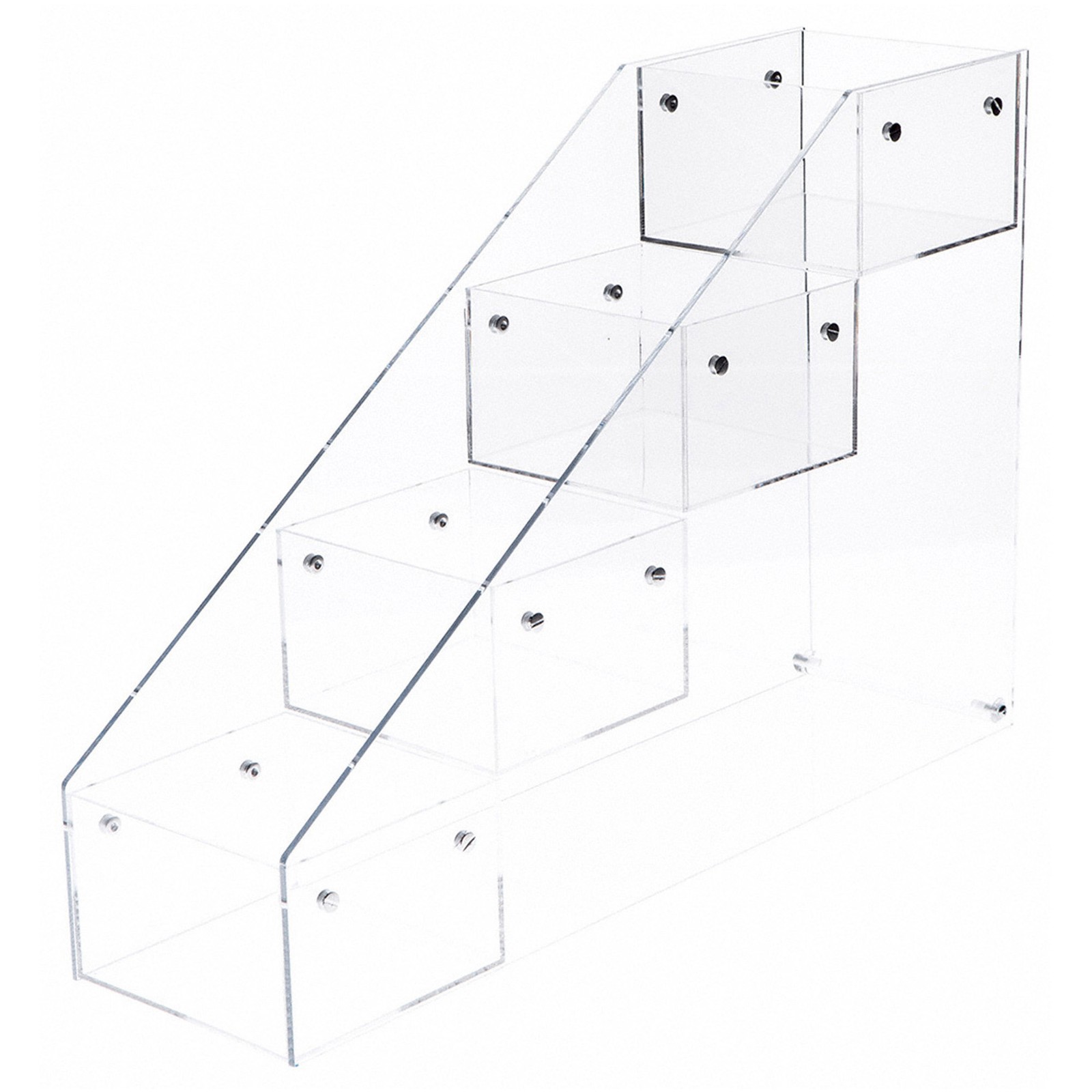 Plymor Clear Acrylic 4-Tiered 52-CD Display Tray, 6.625″ W x 23.5″ D x 16.25″ H