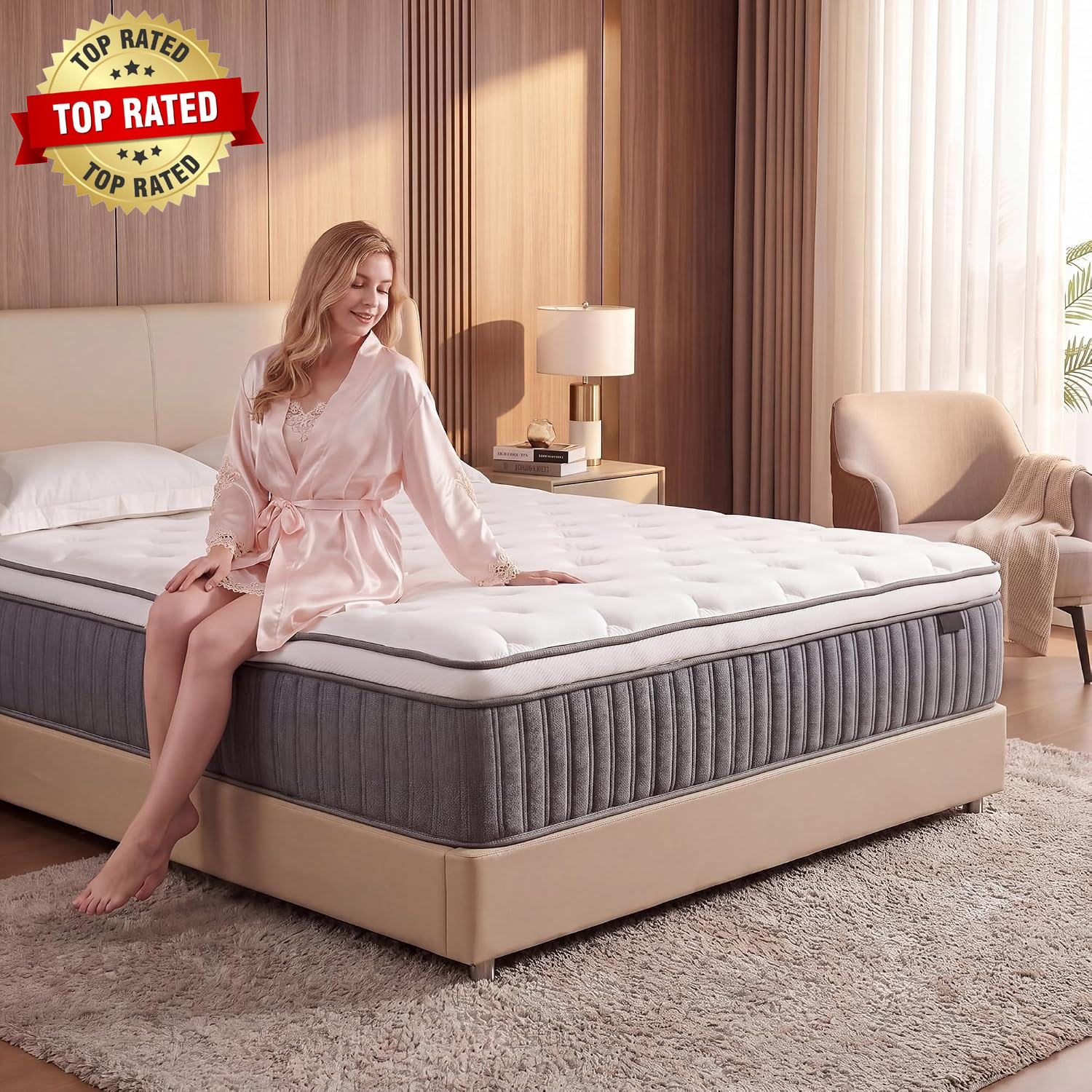 Full Mattress, 12 Inch Hybrid Mattress in a Box, Medium Firm Memory Foam Mattres
