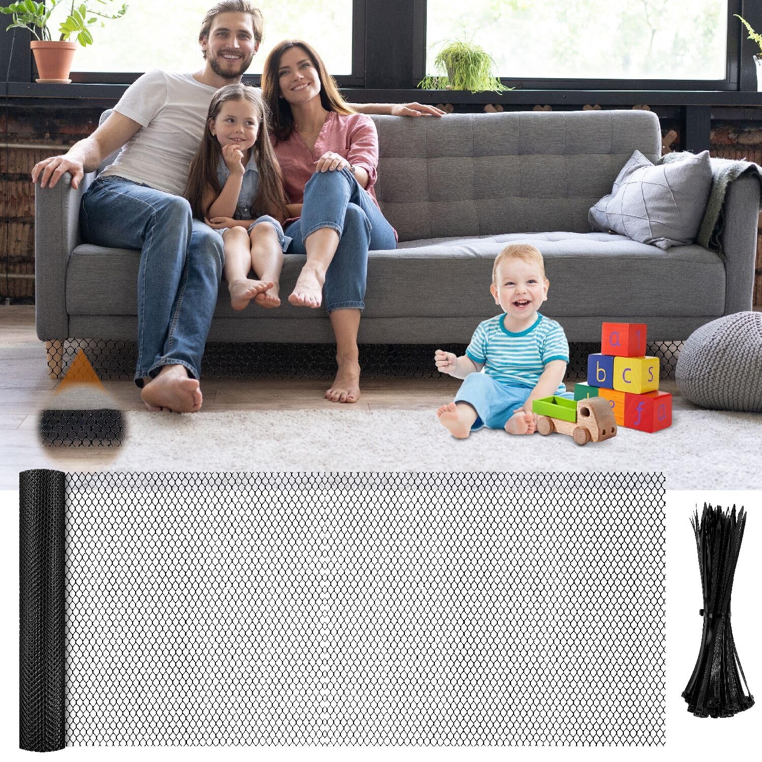 Under Couch Blocker Pet Toy Barrier Customizable Length Furniture Shield