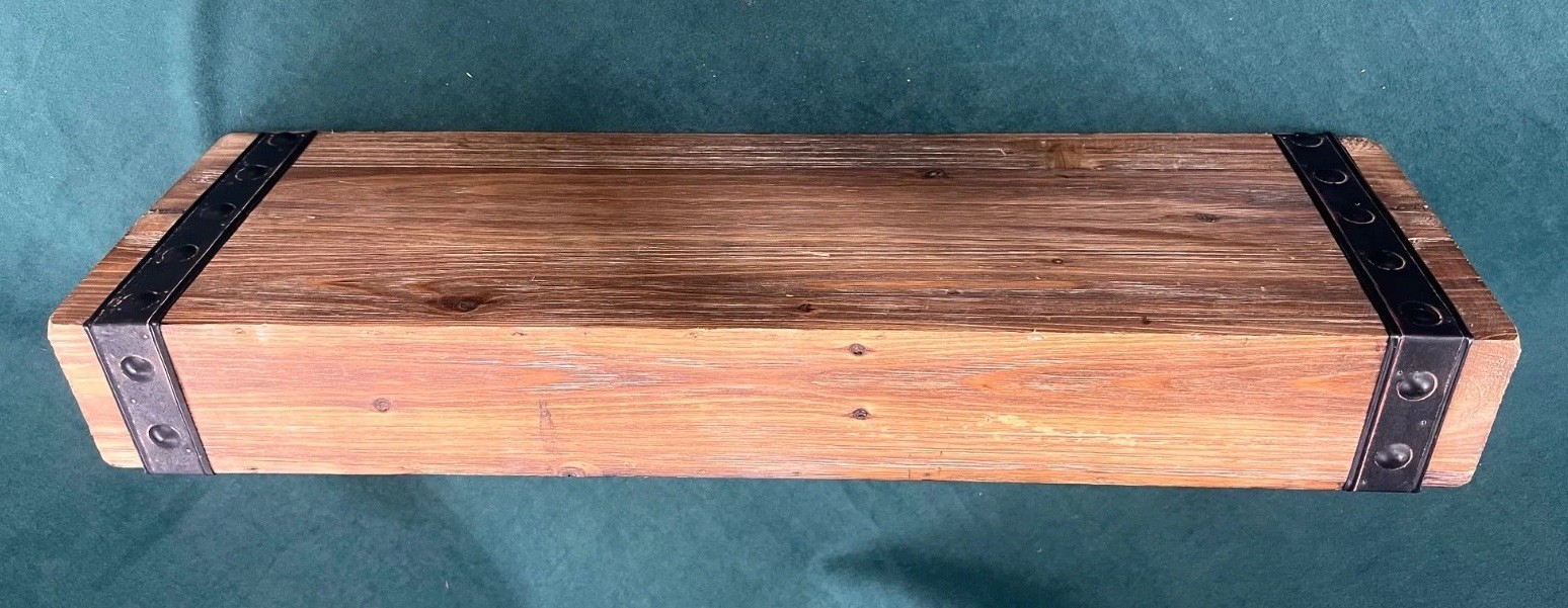Hobby Lobby Shelf Wall Decor pirate ship half timber wood & metal rivet straps