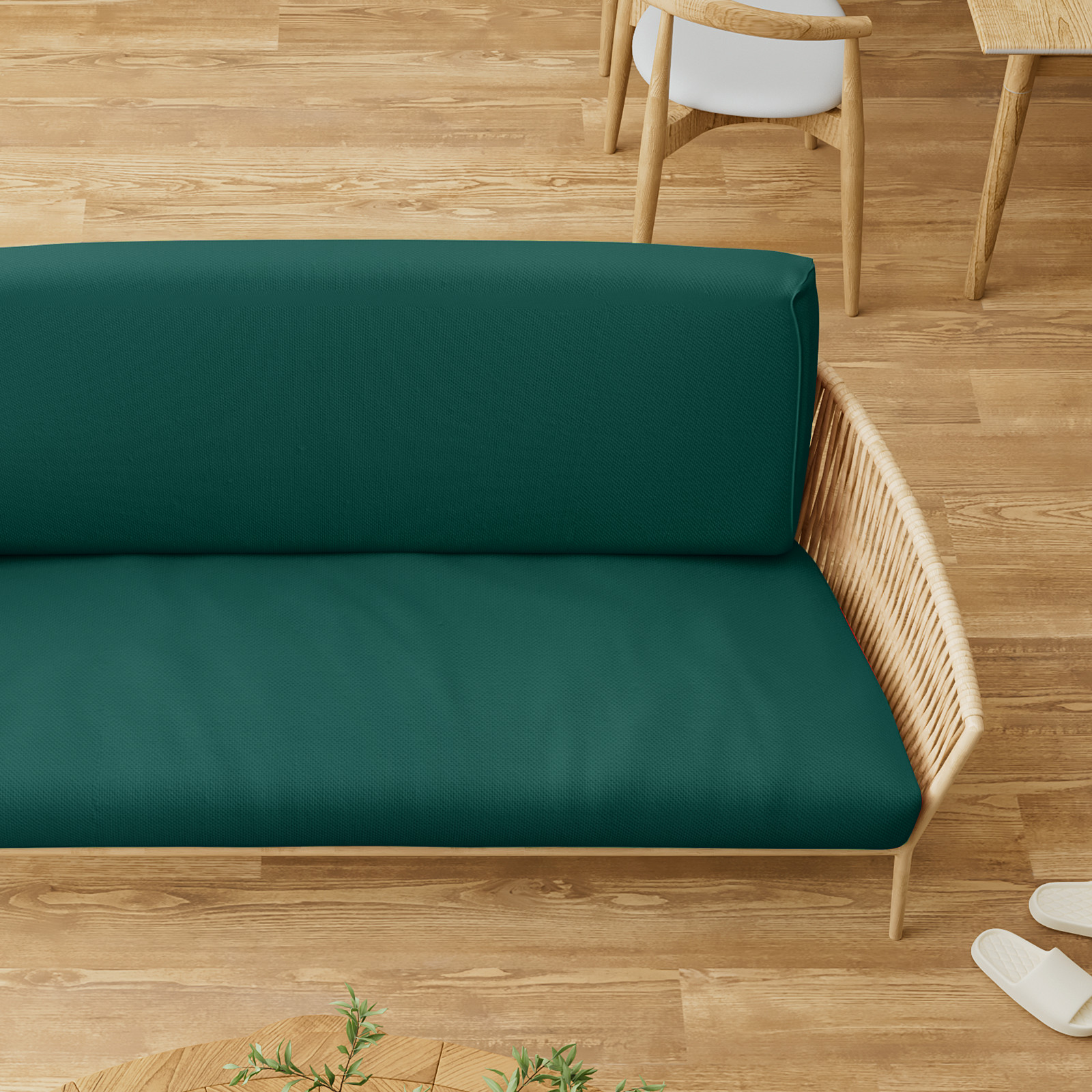 Teal Green Twin Size Slipcovers Cushion Stretch Futon Cover Couch Sofa Protector