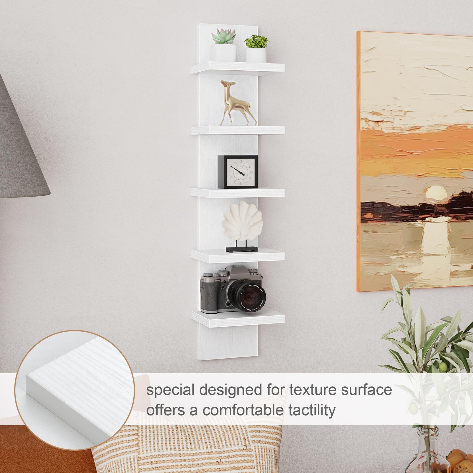 Fun Memories 5 Tier Wall 5 – Standard – 1P | 31″Height, Modern White