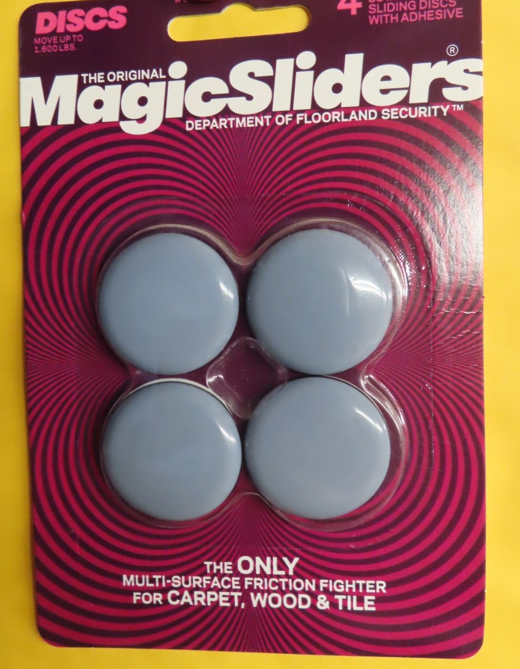 Magic Sliders Adhesive Floor Slides 1-1/2″ 4-Pack #04038 NEW