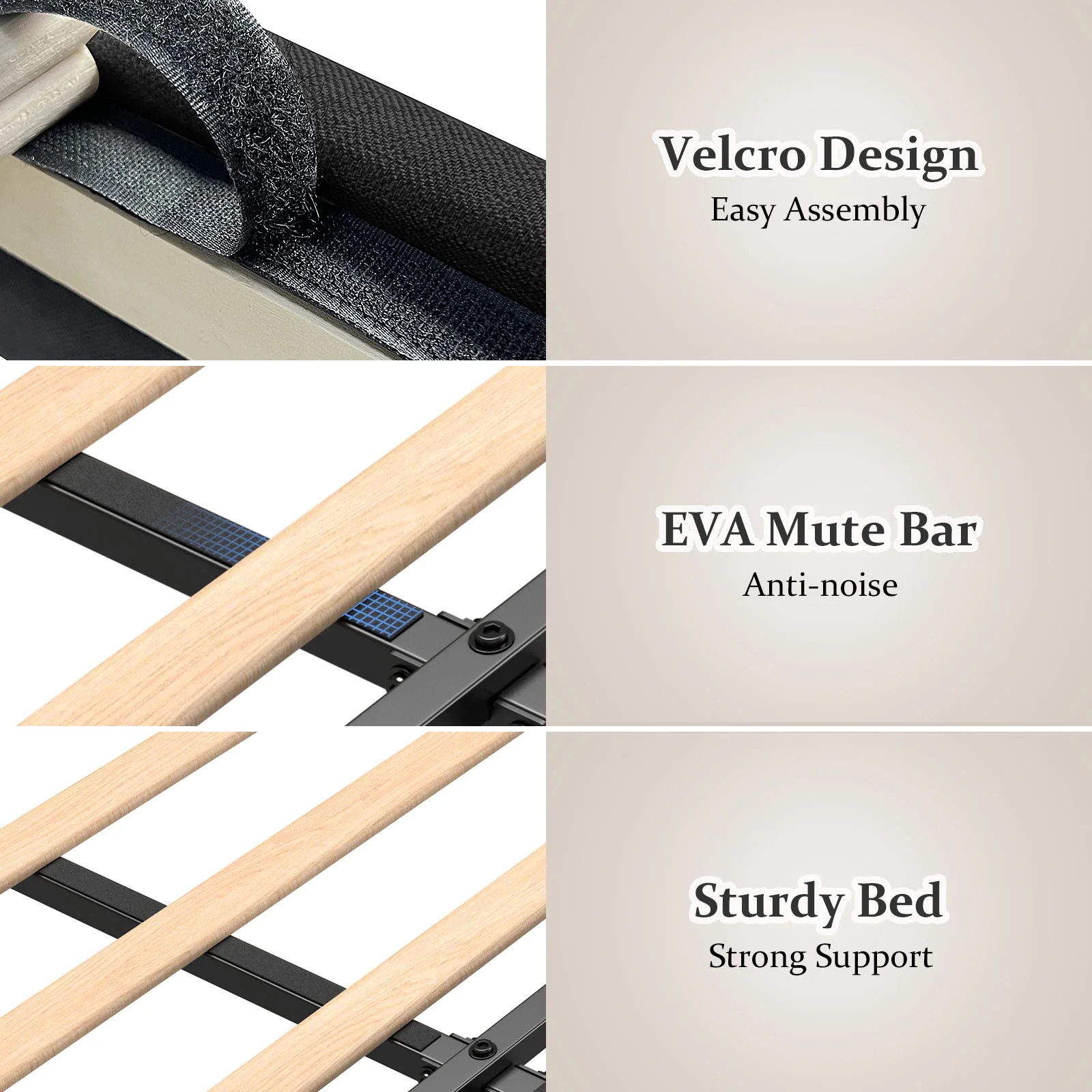 Full Queen King Upholstered Bed Frame Charging Ports Storage Wingback Headboard
