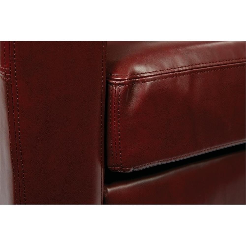 Bowery Hill 18.75” Modern Faux Leather Upholstered Club Chair in Red