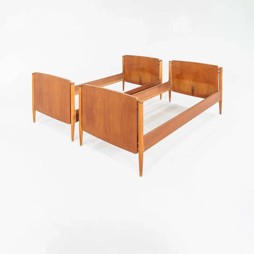 1950s Teak and Oak Twin Beds from Denmark 2x Available 36 x 78 x 29 inches