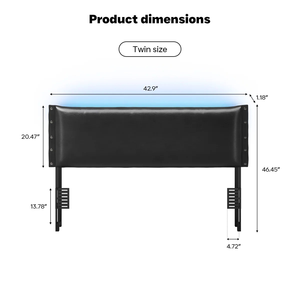 Headboard for King/Queen/Full Size Bed with Storage Shelf & Outlets & RGB Light