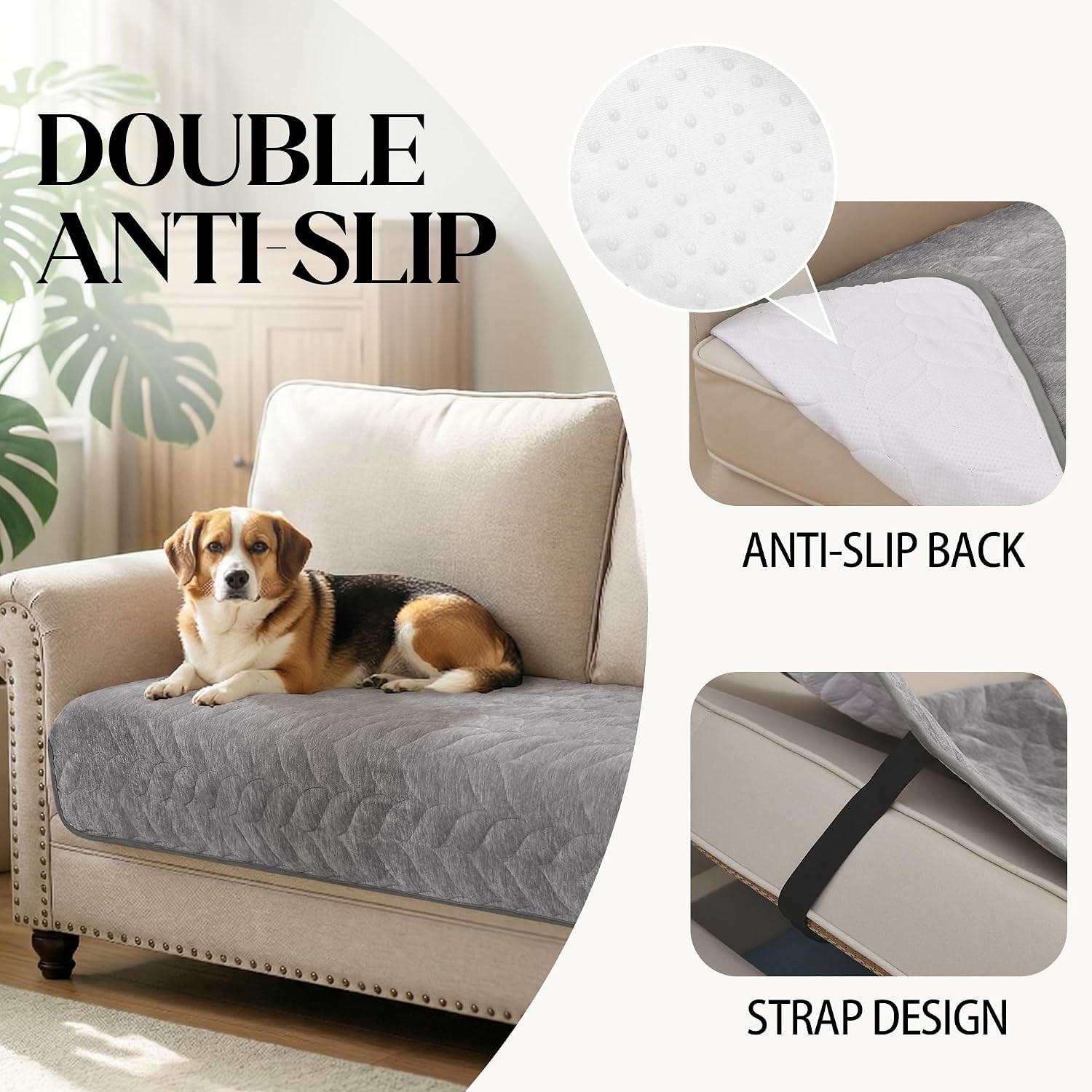 Couch Cover Dogs Chenille Quilted Couch Covers Pets Washable Sofa Protector 3