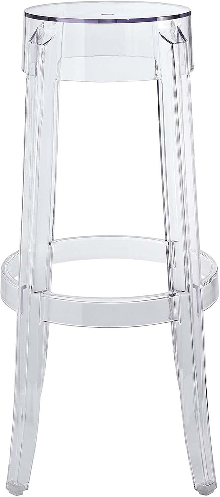 Casper Modern Acrylic Bar Stool in Clear – Fully Assembled