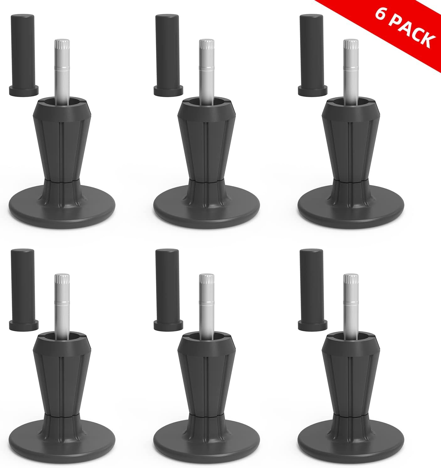 6 Pcs Steel Stem Plastic Bed Frame Feet,Sturdy Bed Frame Legs for Replace