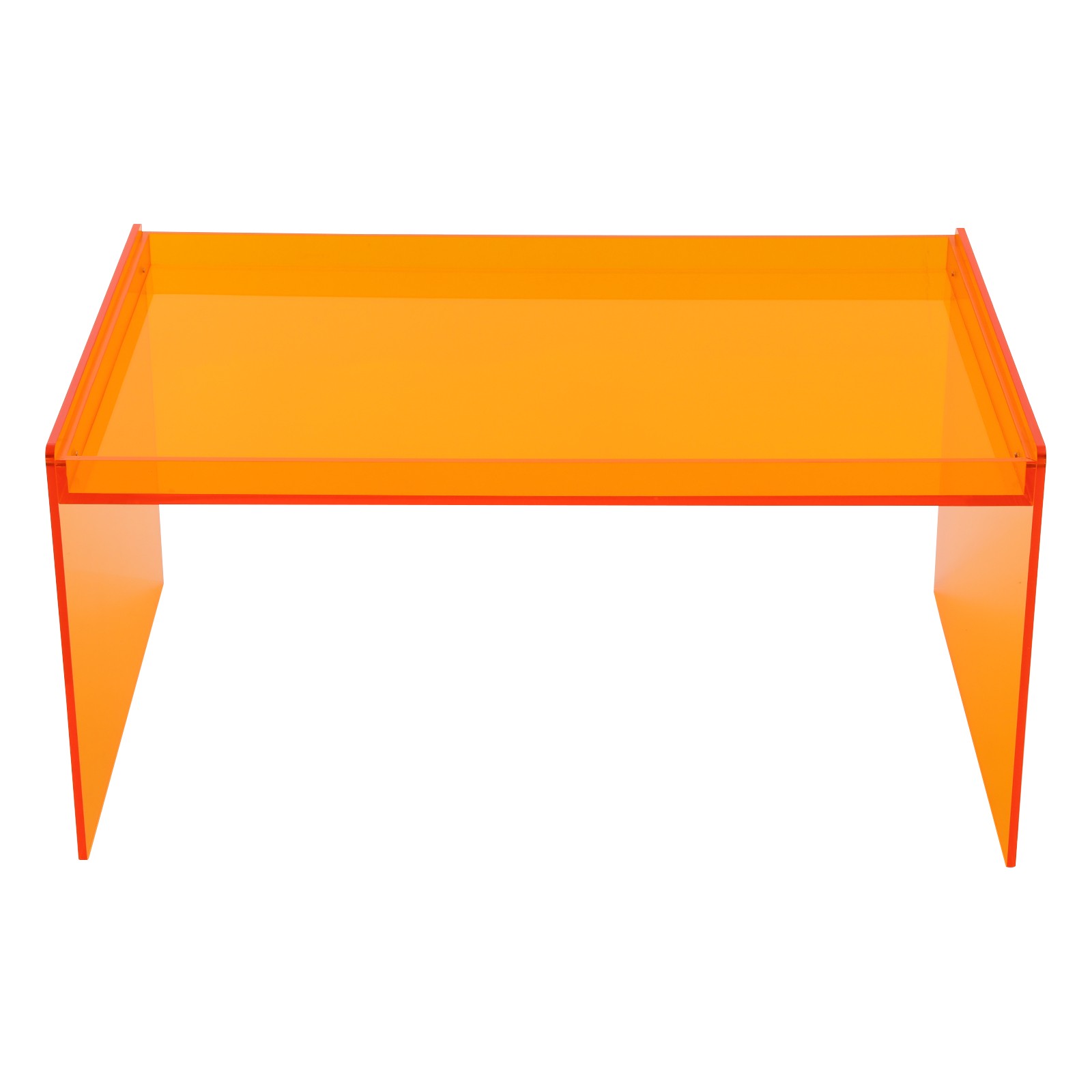 Orange Acrylic Coffee Table Chic Modern Design for Apartment Dorm & Home