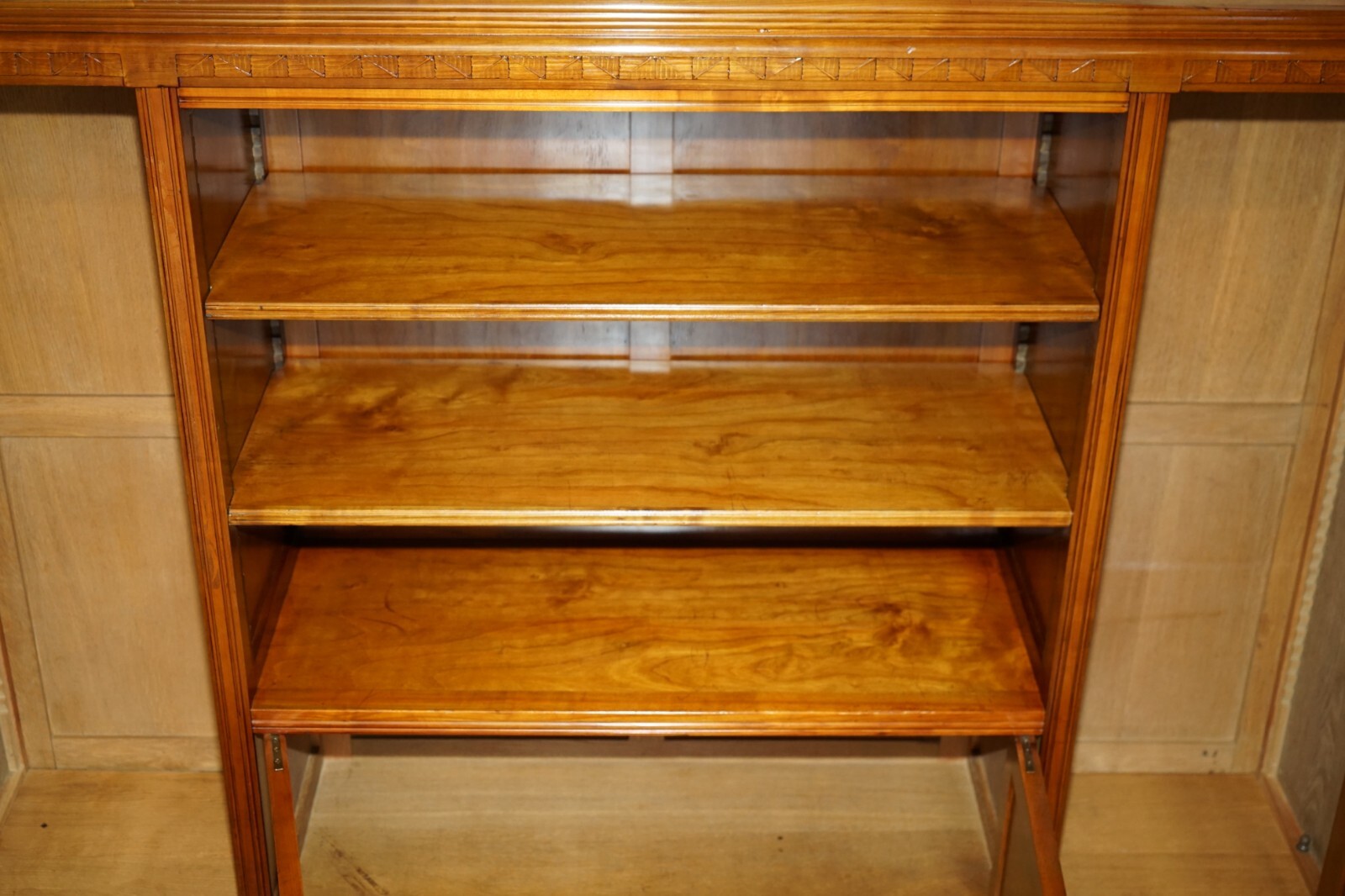 FRENCH LEON JALLOT ART NOUVEAU BURR WALNUT BOOKCASE CABINET CUPBOARDS PART SUITE