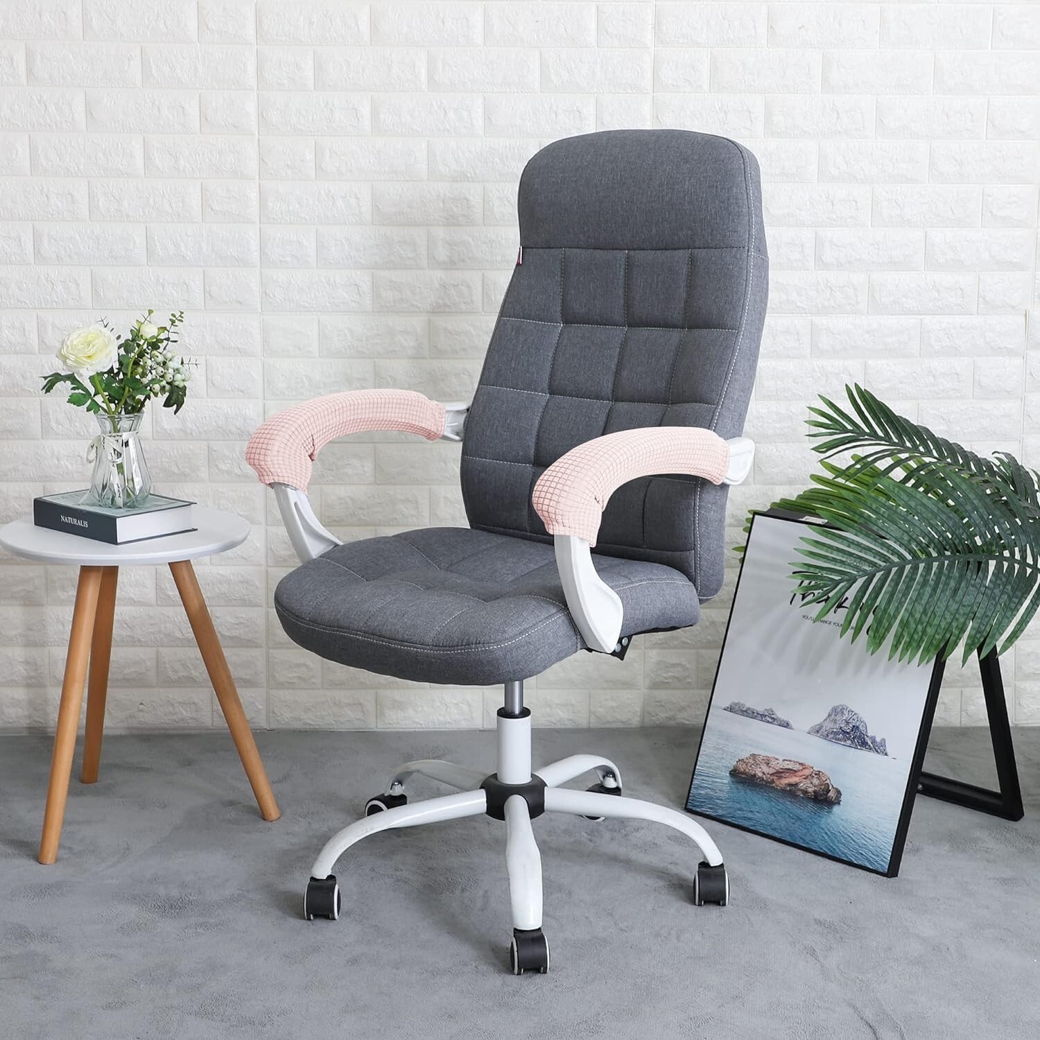 Office Chair Armrest Cover Stretchable Water Resistant Spandex Stretch Jacqua…