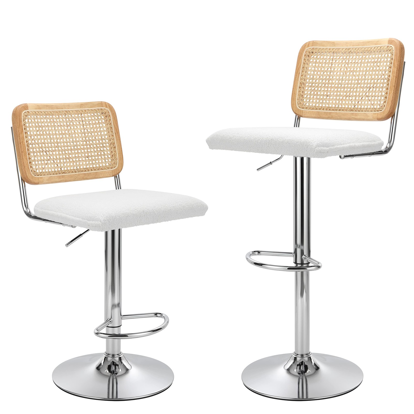 33 inches (H) x 17.7 (W) x 20.8 (D), Square White Boucle