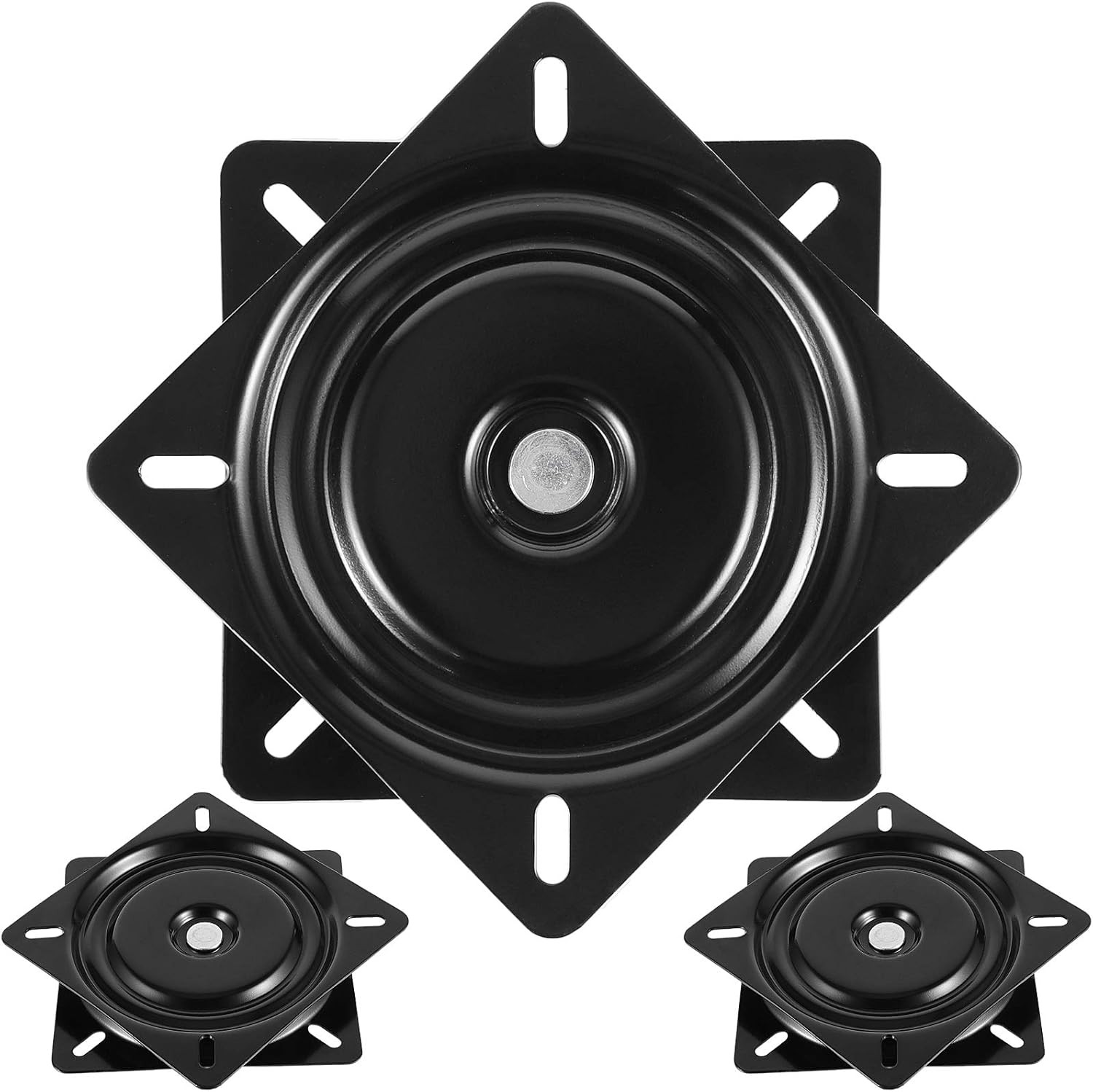 3 PCS 6-1/4 Inch Bar Stool Swivel Plate, Heavy Duty Seat Swivel Base Mount Plate