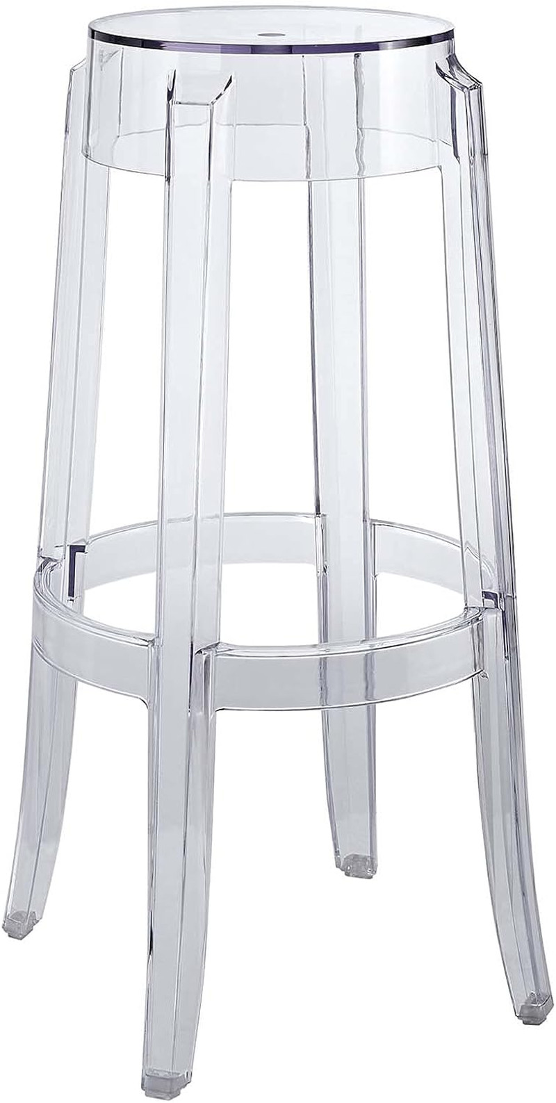 Casper Modern Acrylic Bar Stool in Clear – Fully Assembled