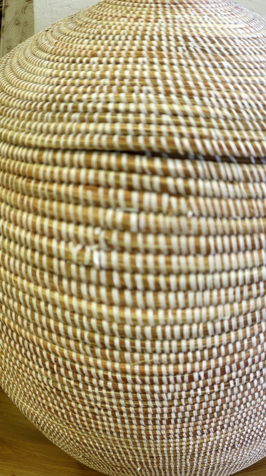 Basket Ladies Linen IN Straw Senegalese with Lid – Fatto a mano CMS 90×44