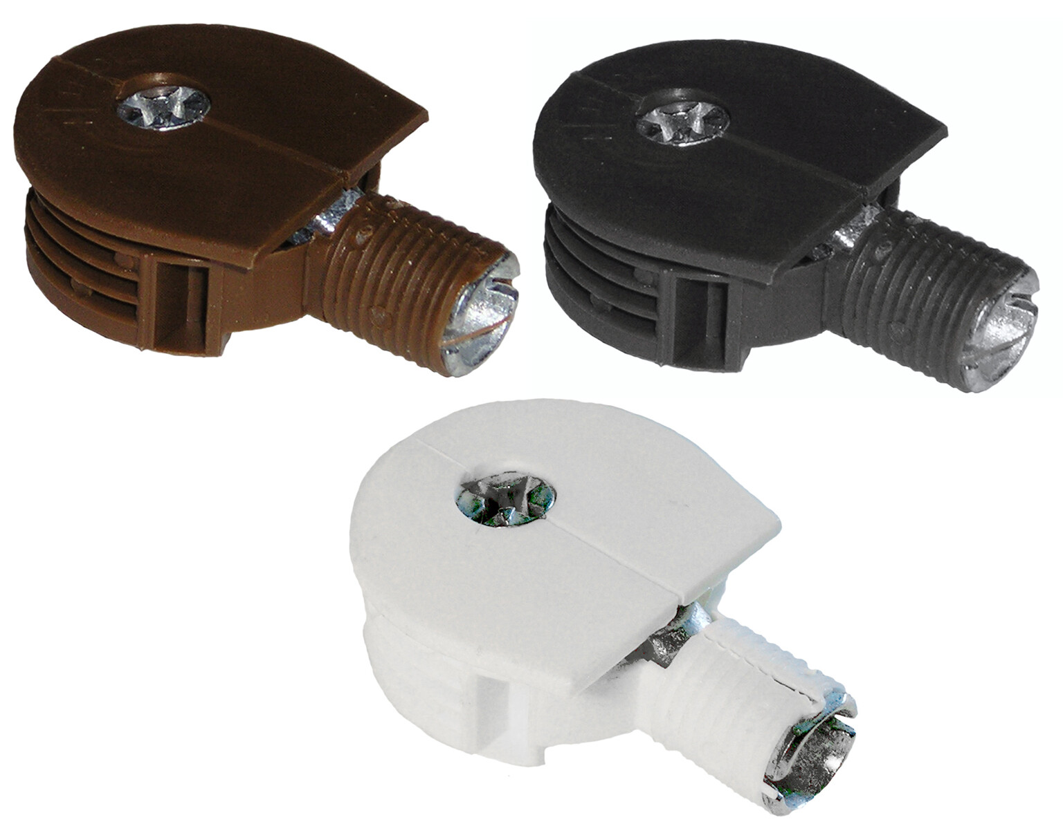 25mm Quickloc Cam Style Furniture Connectors Plastic Brown Black White Plastic