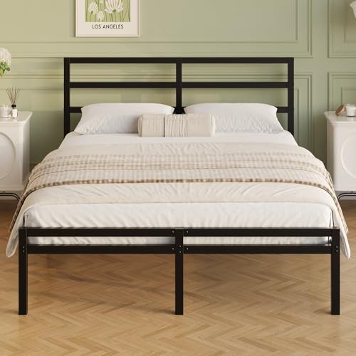 12 Inch Size Bed Frame with Headboard and Footboard | Classic Style Metal Full