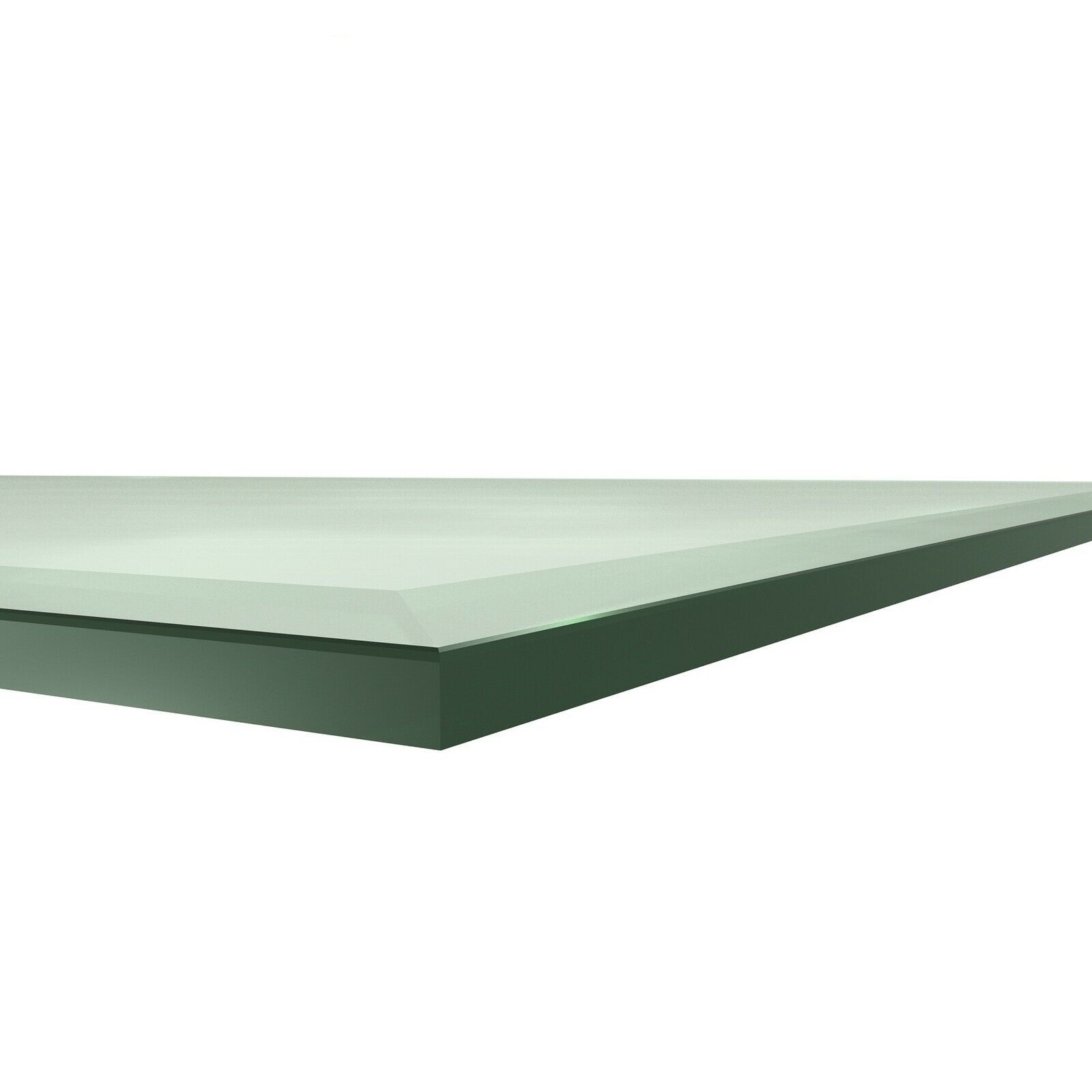 Glass Table Top Rectangle Beveled Polished Clear Tempered Glass Top Dining Table
