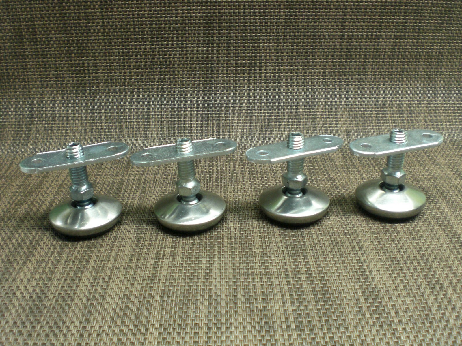 4 piece set furniture feet + mounting plate M8 stainless steel chrome plate