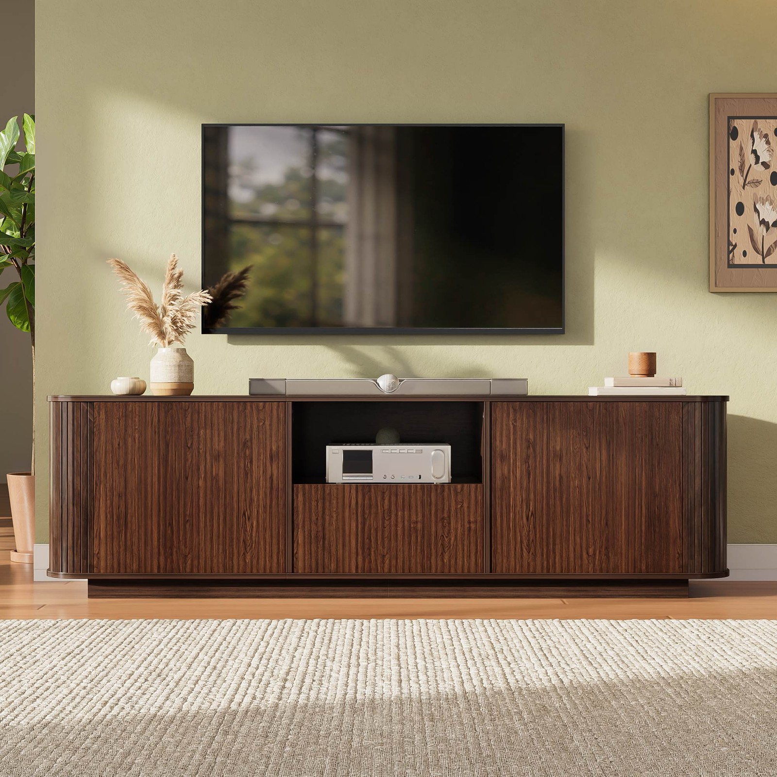 FUNIDEE TV Stand for TVs Up to 80” Entertainment Center TV Console Cabinet