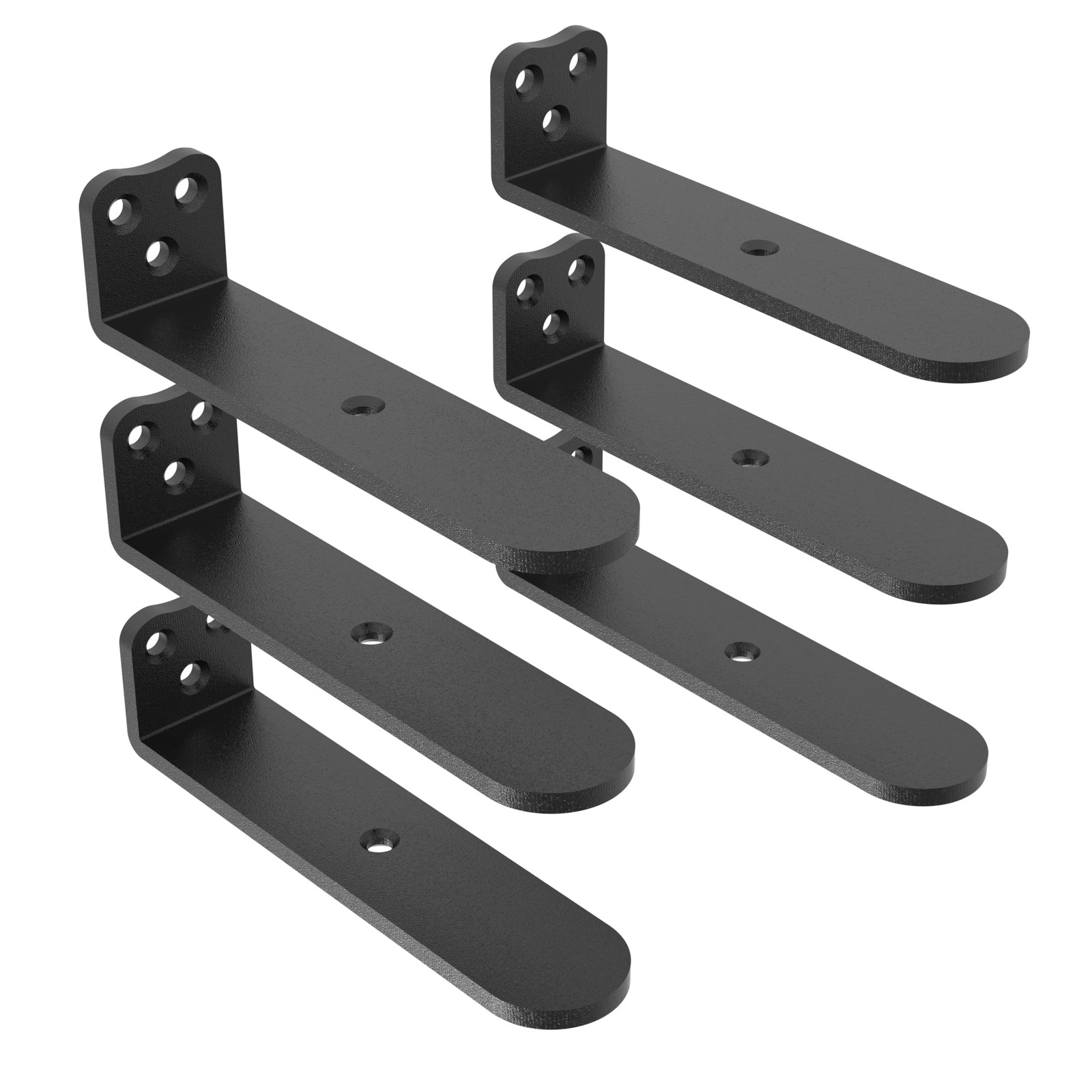 4 PCS 4 Inch Heavy Duty Black L Floating Shelf Bracket 1/4 Thick 200 LB