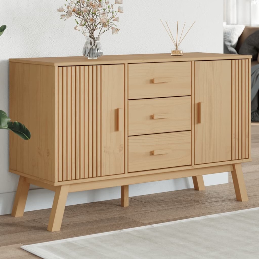 Sideboard OLDEN Brown 44.9″x16.9″x28.9″ Solid Wood Pine