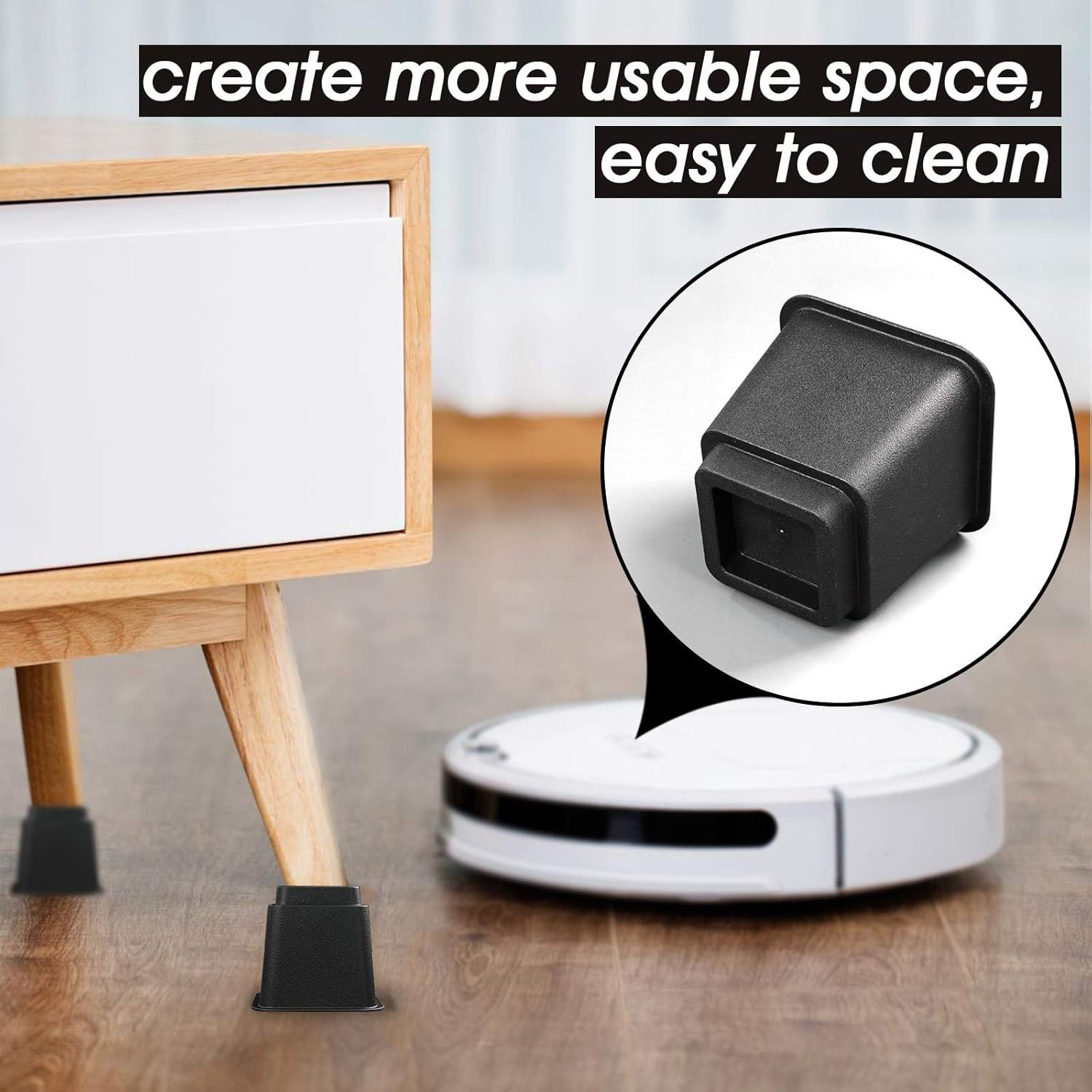 Bed Risers 3 Inch, Heavy Duty Square Furniture Frame Lift for Couch, Chair, Desk