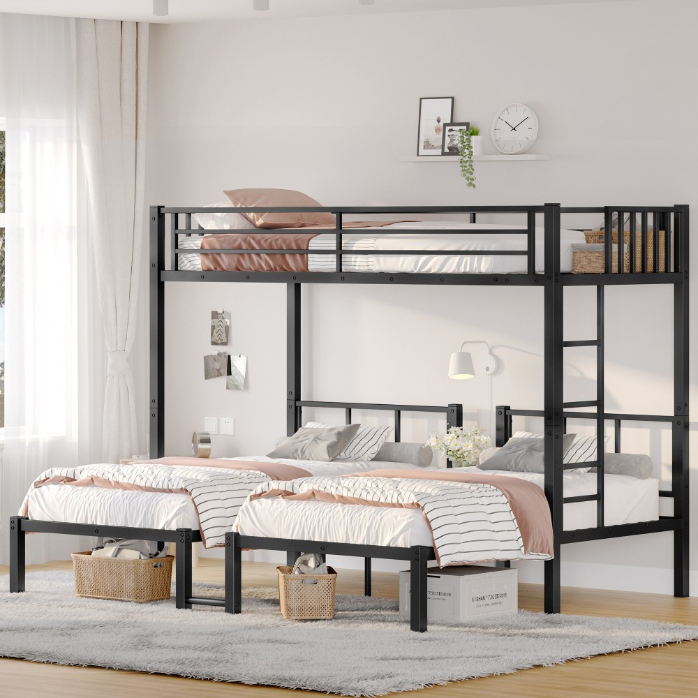 Twin over Twin & Twin Bunk Beds for 3, Twin XL over Twin & Twin Bunk Bed Metal