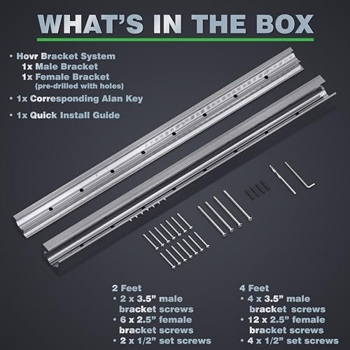 Aluminum Floating Shelves Wall Bracket System, 125LB Capacity, 2-Pack, 23.75