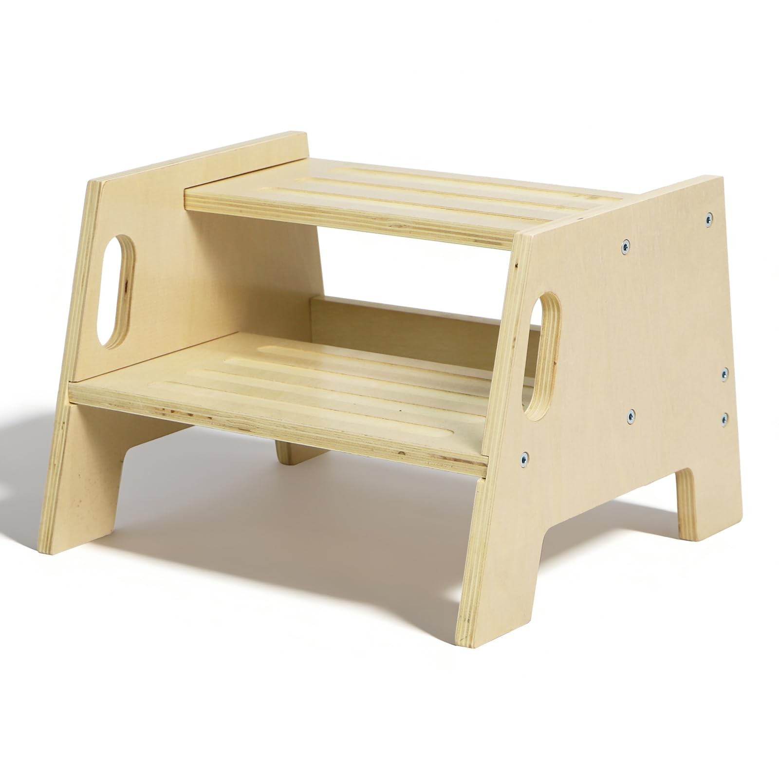 1 PCS Wooden 2Step Stool For Toddlers With Handles Bathroom Potty 300 lbs