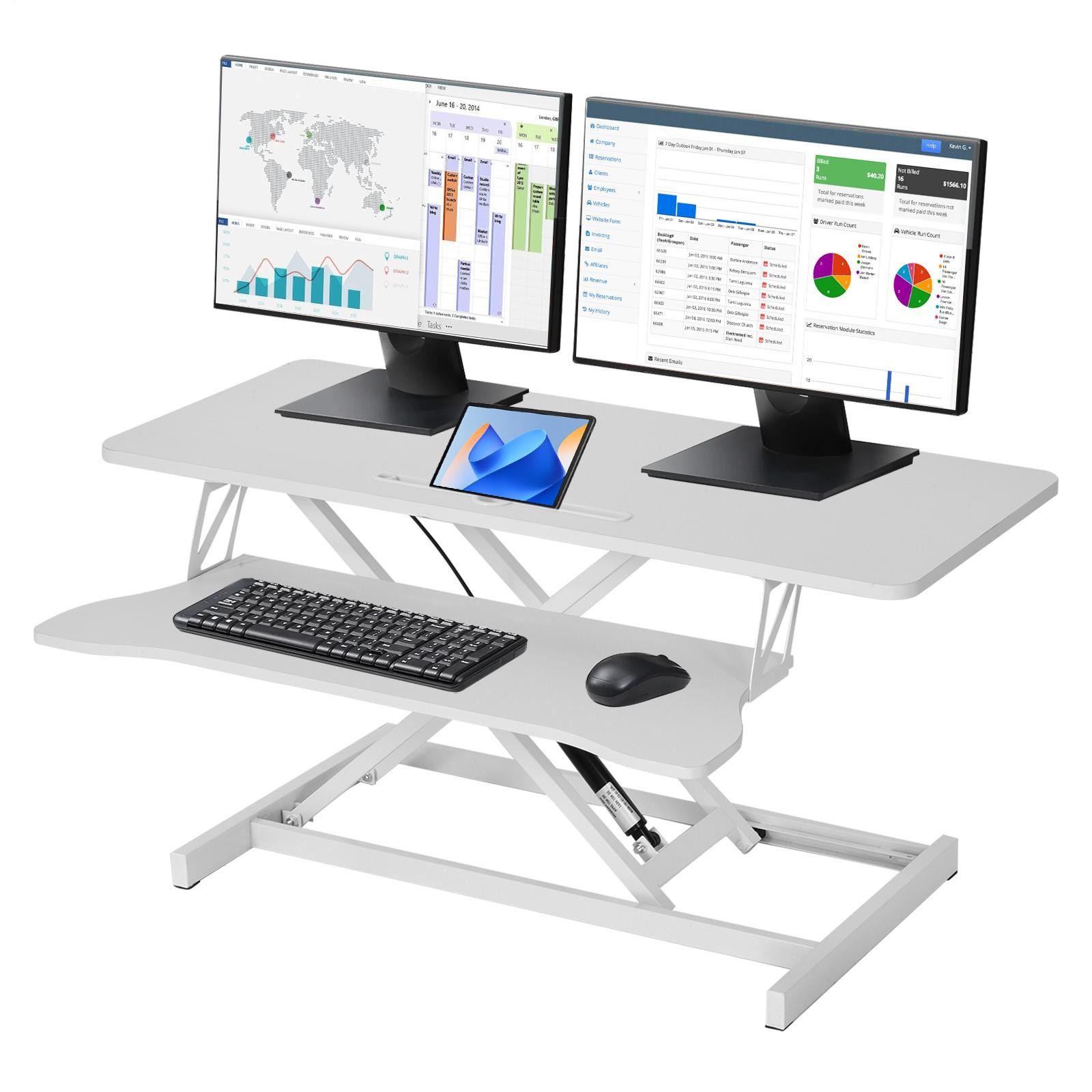 37 In Standing Desk Converter Height Adjustable Sit Stand Riser Dual Monitor
