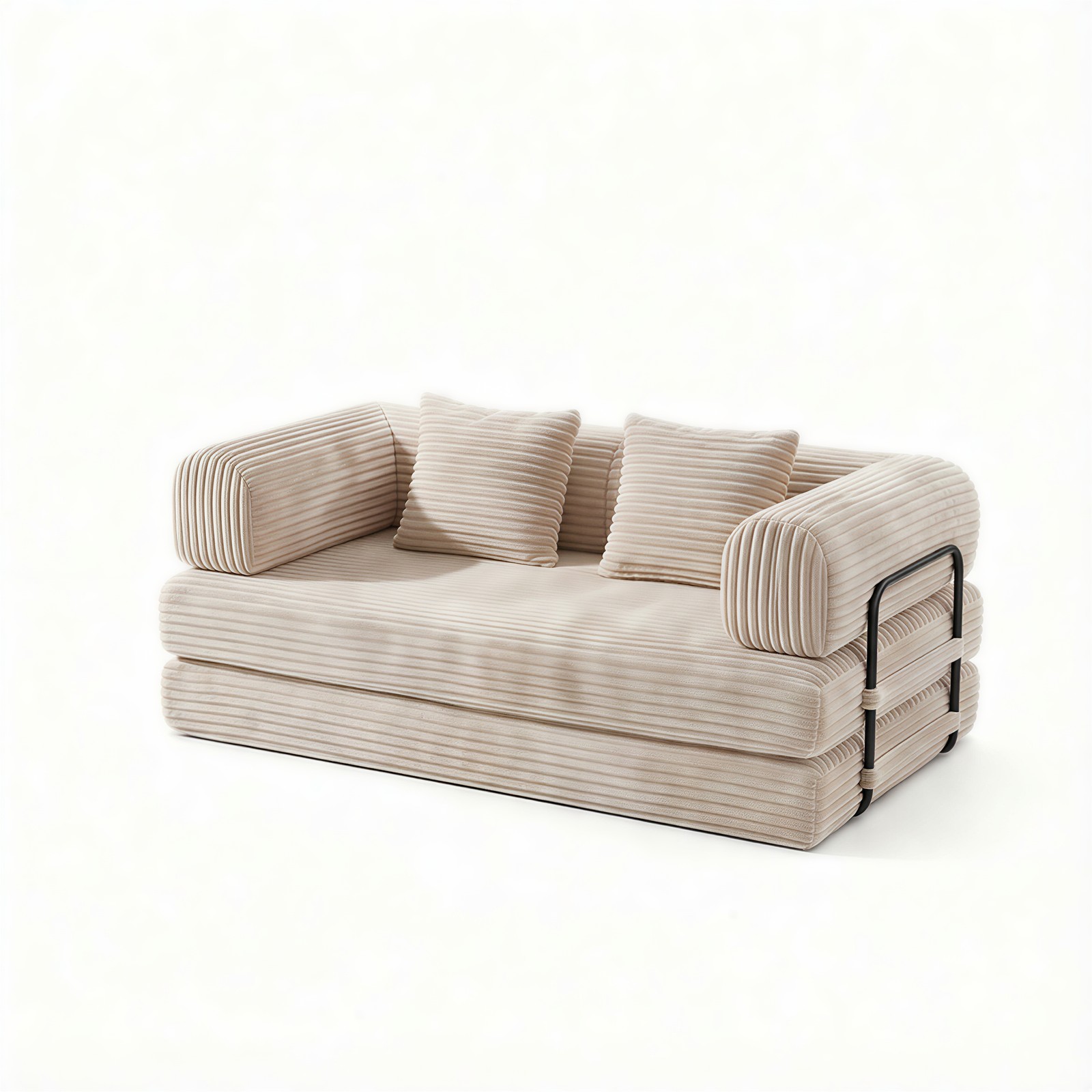 New Compression Sofa,Convertible Floor Sofa Bed-with Pillow Back Support Armrest