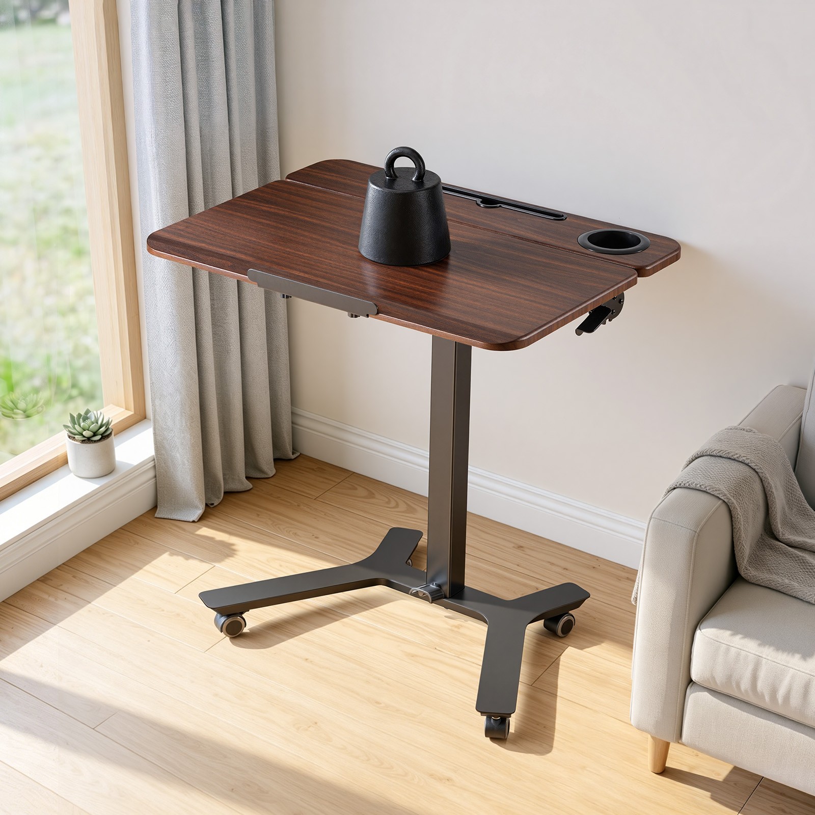 VEVOR Standing Desk Adjustable Height Mobile Stand Up Table Tilting 28.2 x20.7in