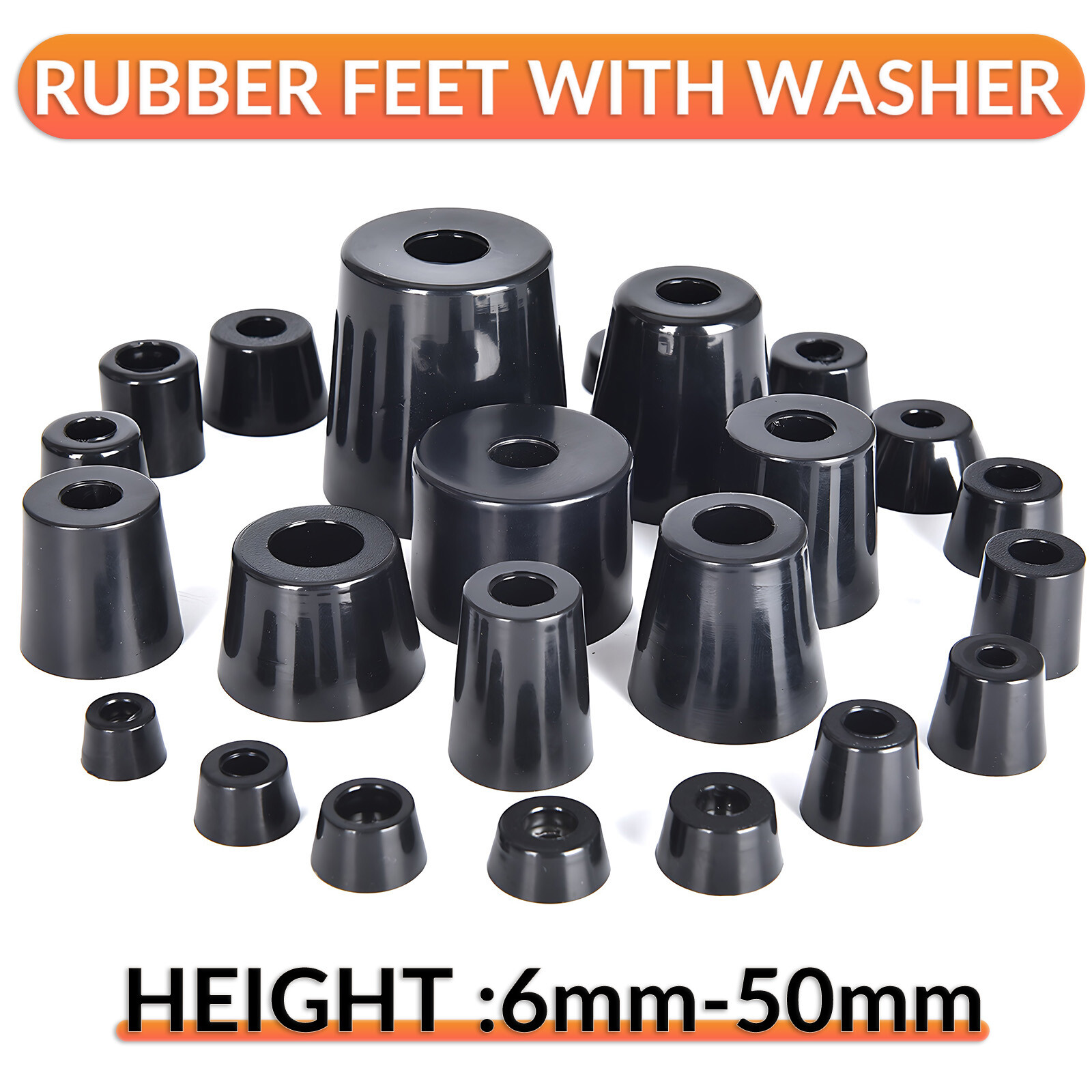 Rubber Feet for Speaker Cabinets Flight Cases Amplifier With Washer ALL SIZES
