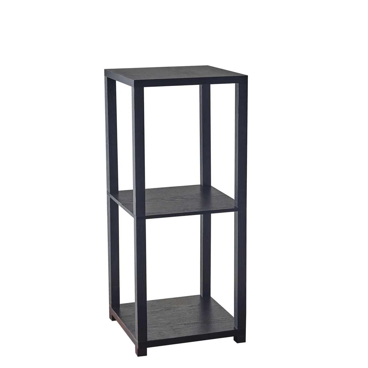 Adesso Lawrence Short Pedestal With Shelves Square Black Wood New In Box