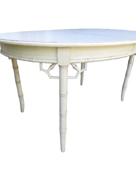 Fretwork Faux Bamboo Dining Table Thomasville Allegro Chippendale Chinoiserie