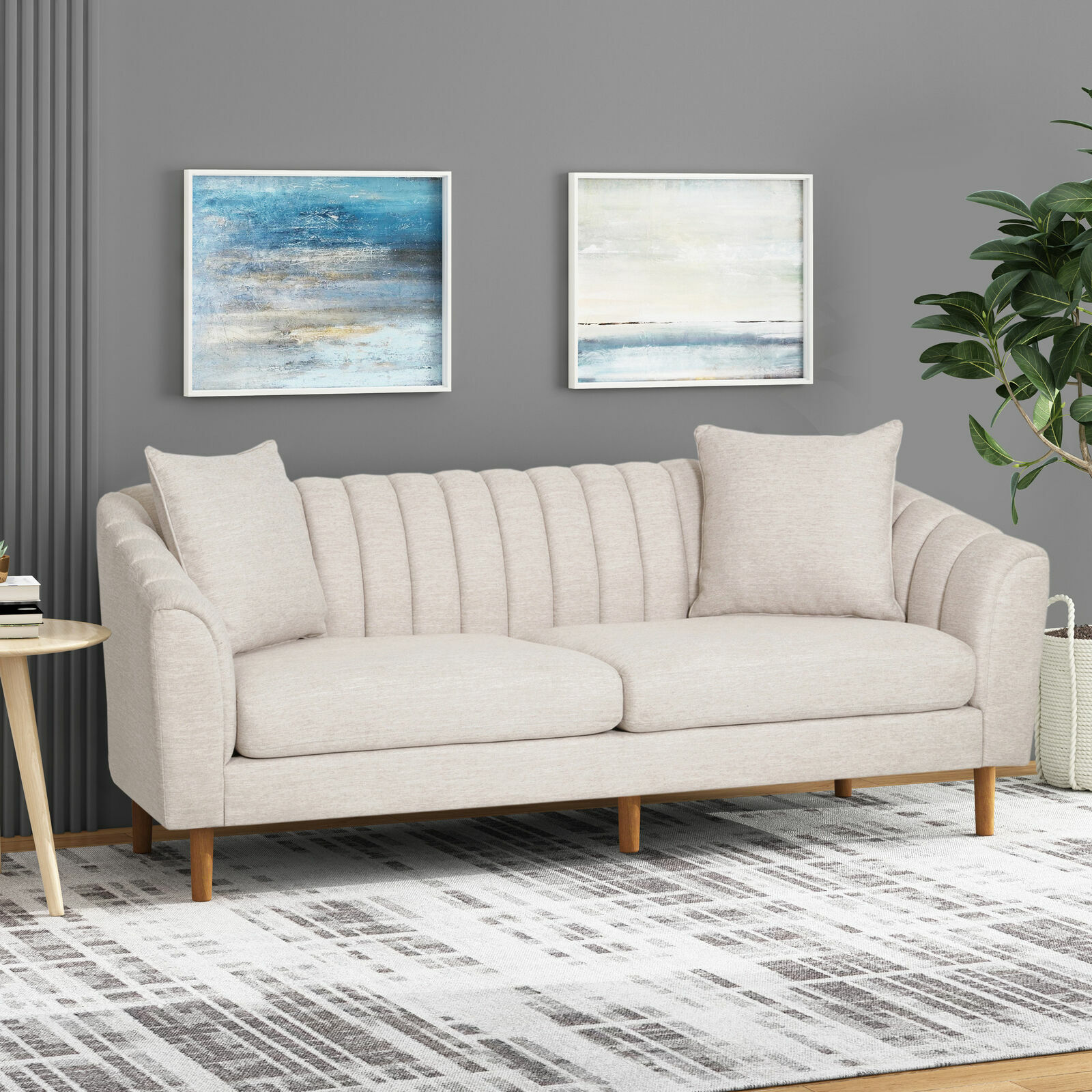 Jeannie Contemporary Fabric 3 Seater Sofa