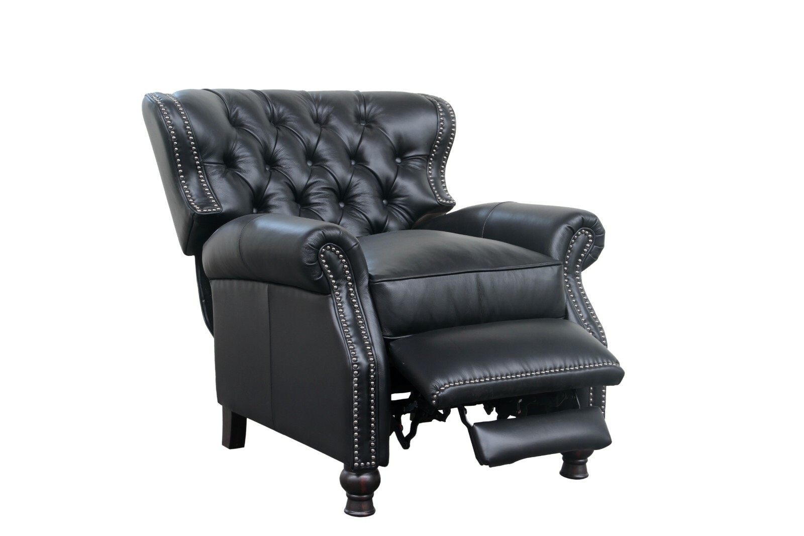 NEW Barcalounger Presidential II Wenlock Onyx Leather Manual Recliner Chair